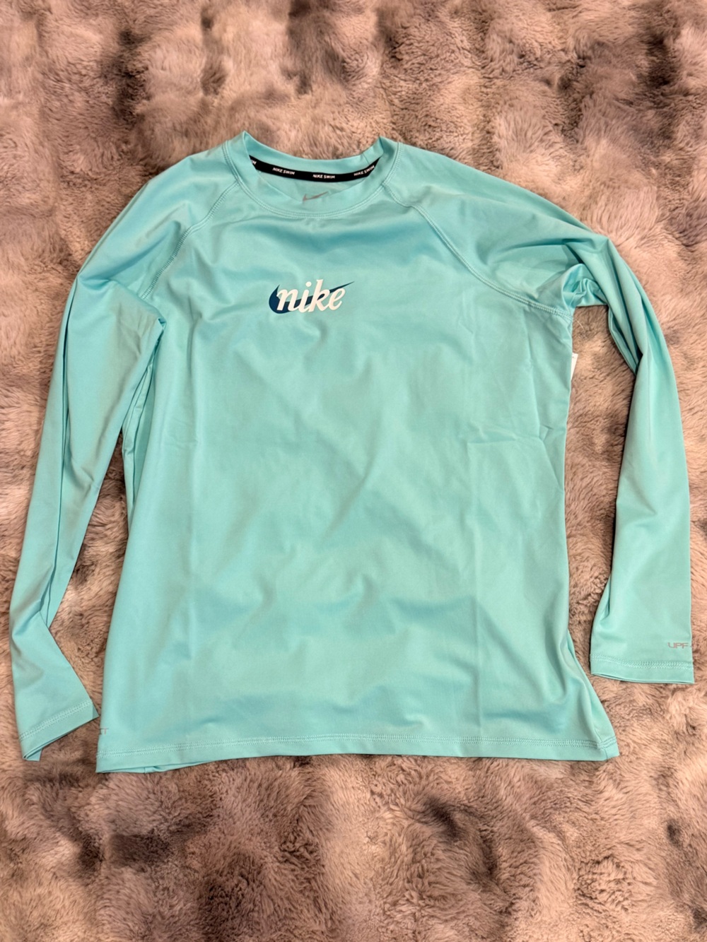 Nike Light Aqua Long Sleeve Rash Guard Top